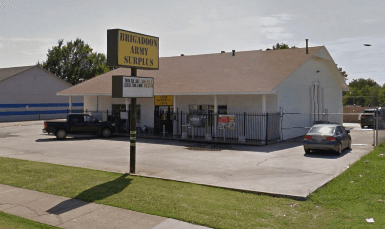 Brigadoon Army Surplus business background image